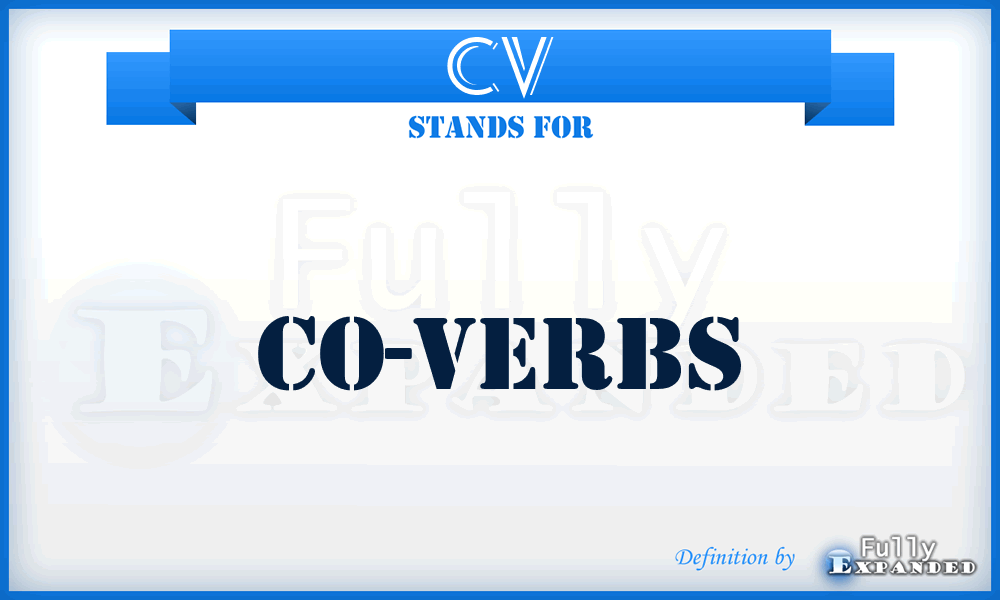 CV - Co-Verbs