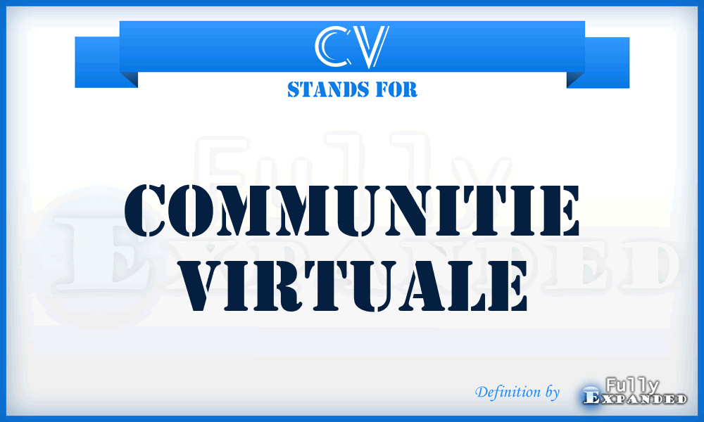 CV - Communitie Virtuale