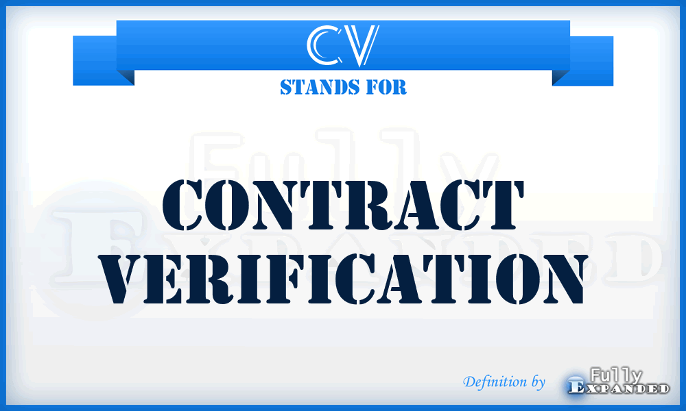 CV - Contract Verification