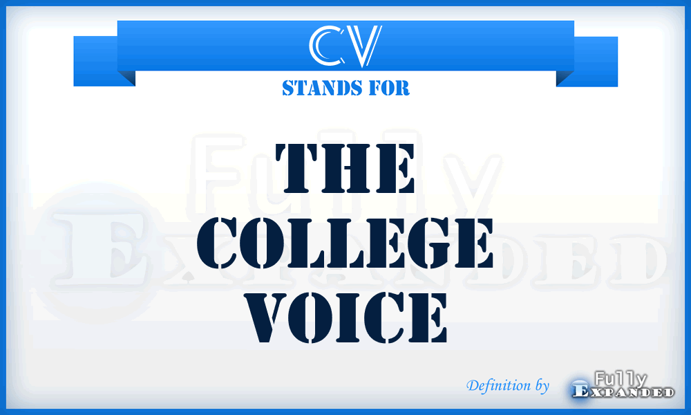 CV - The College Voice