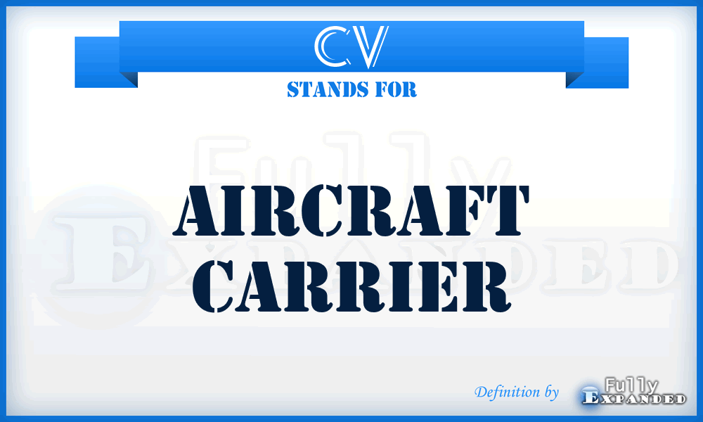 CV - aircraft carrier