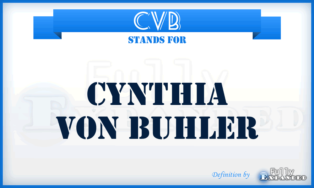 CVB - Cynthia von Buhler