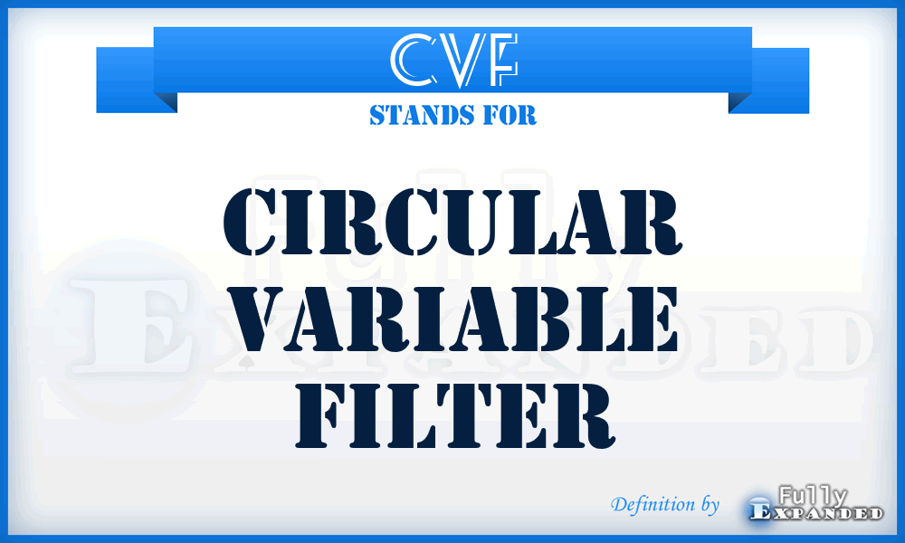 CVF - Circular Variable Filter