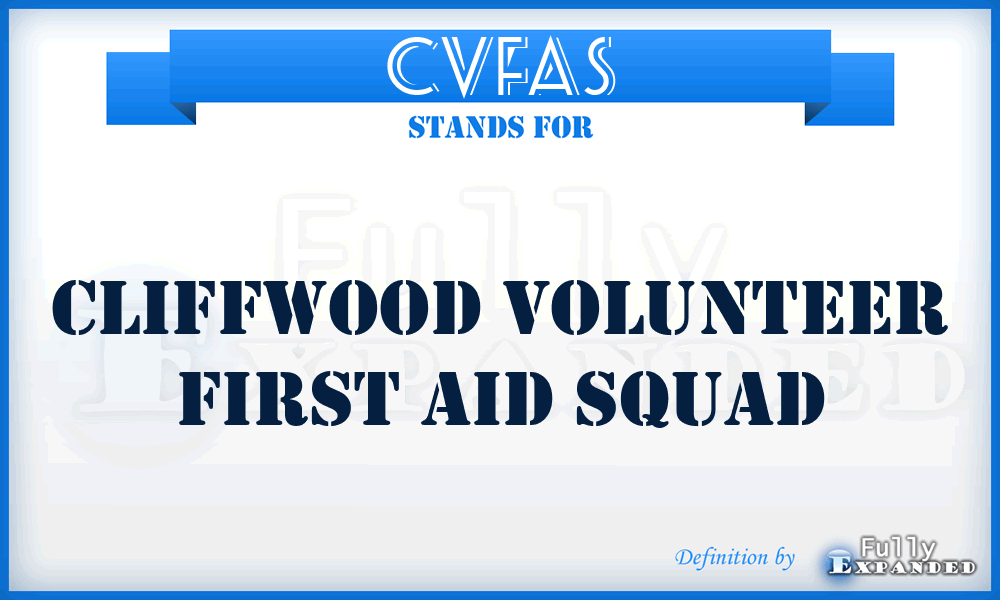 CVFAS - Cliffwood Volunteer First Aid Squad