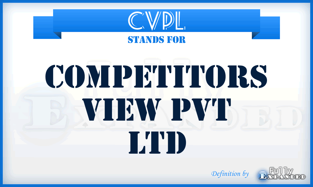 CVPL - Competitors View Pvt Ltd