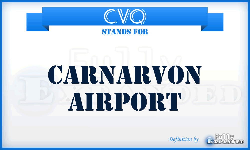 CVQ - Carnarvon airport