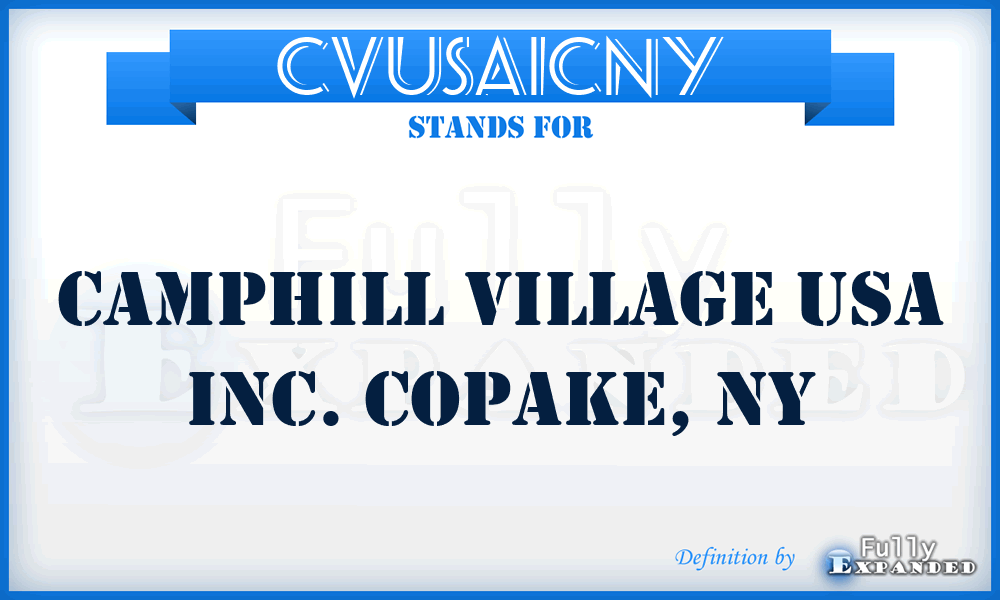 CVUSAICNY - Camphill Village USA Inc. Copake, NY