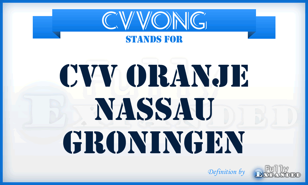 CVVONG - CVV Oranje Nassau Groningen