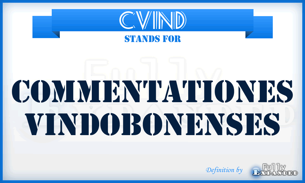 CVind - Commentationes Vindobonenses