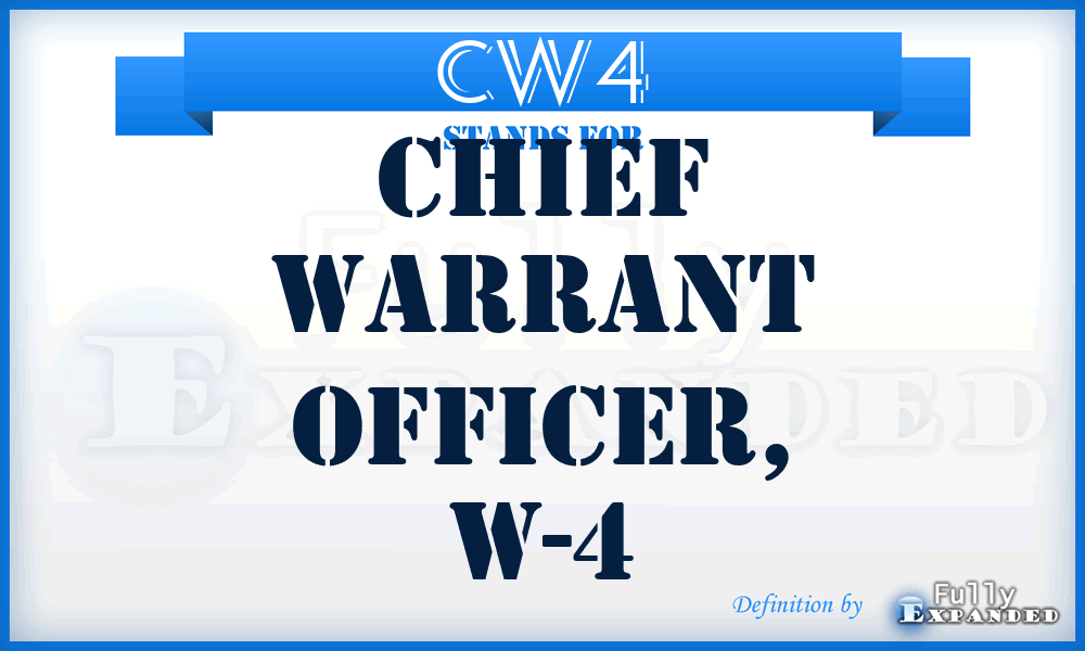 CW4 - chief warrant officer, W-4
