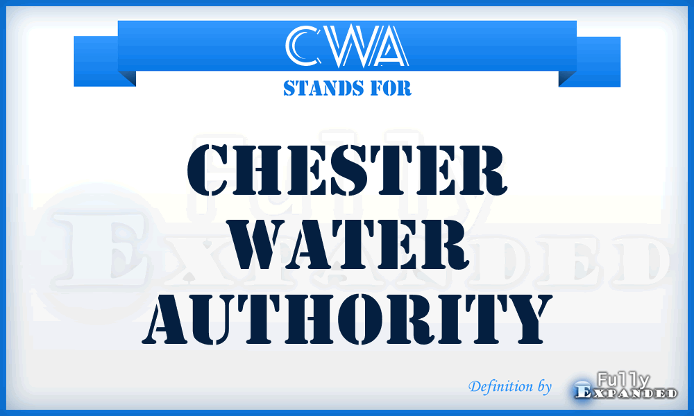 CWA - Chester Water Authority