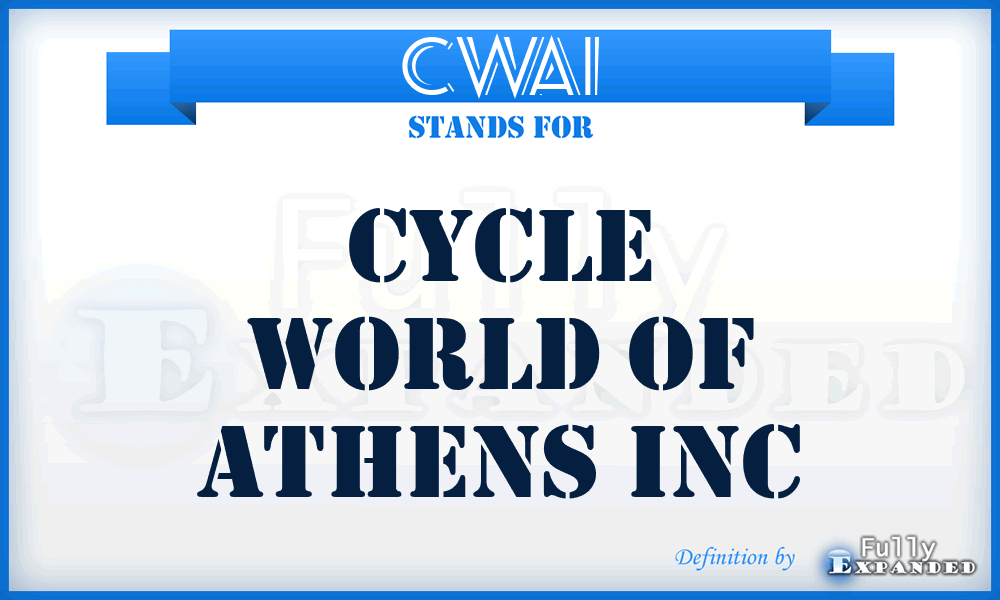 CWAI - Cycle World of Athens Inc