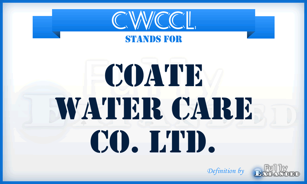 CWCCL - Coate Water Care Co. Ltd.