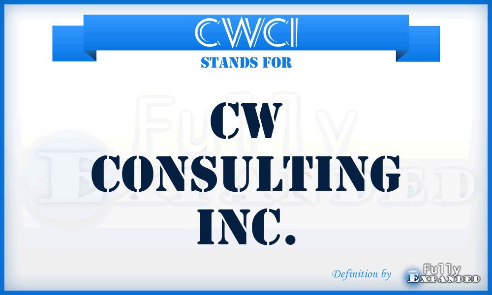 CWCI - CW Consulting Inc.