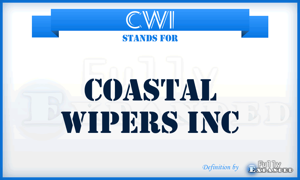 CWI - Coastal Wipers Inc