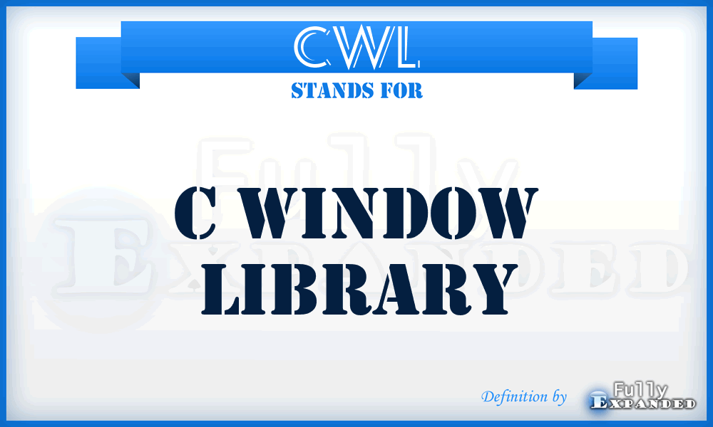 CWL - C Window Library