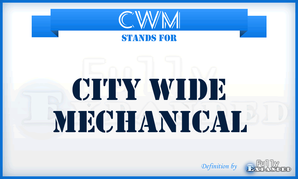 CWM - City Wide Mechanical