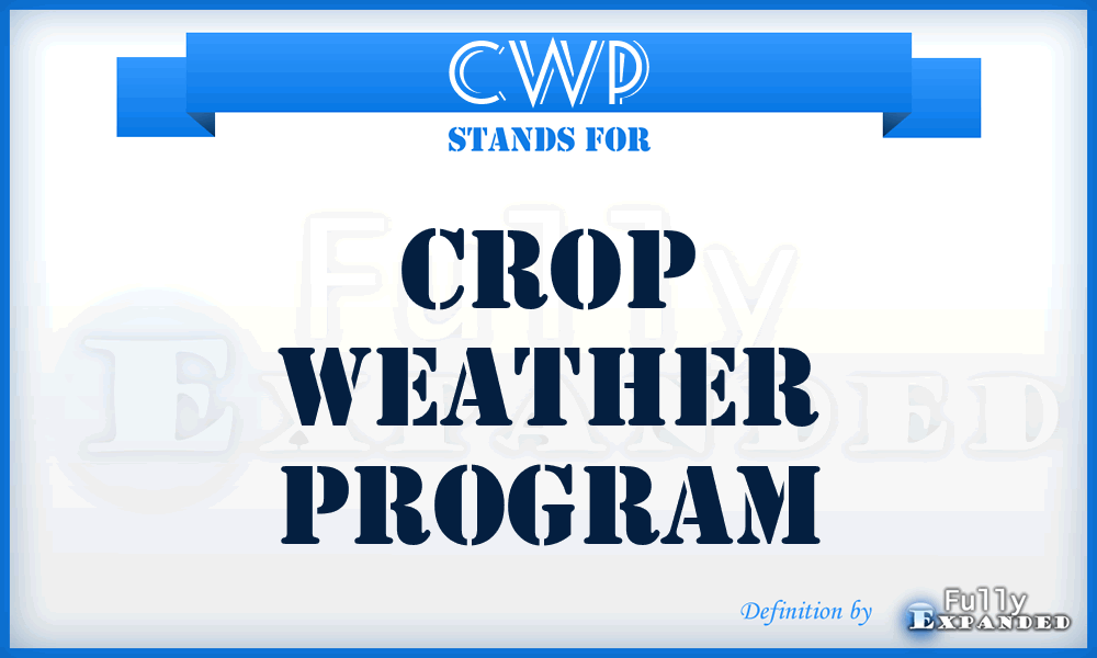 CWP - Crop Weather Program