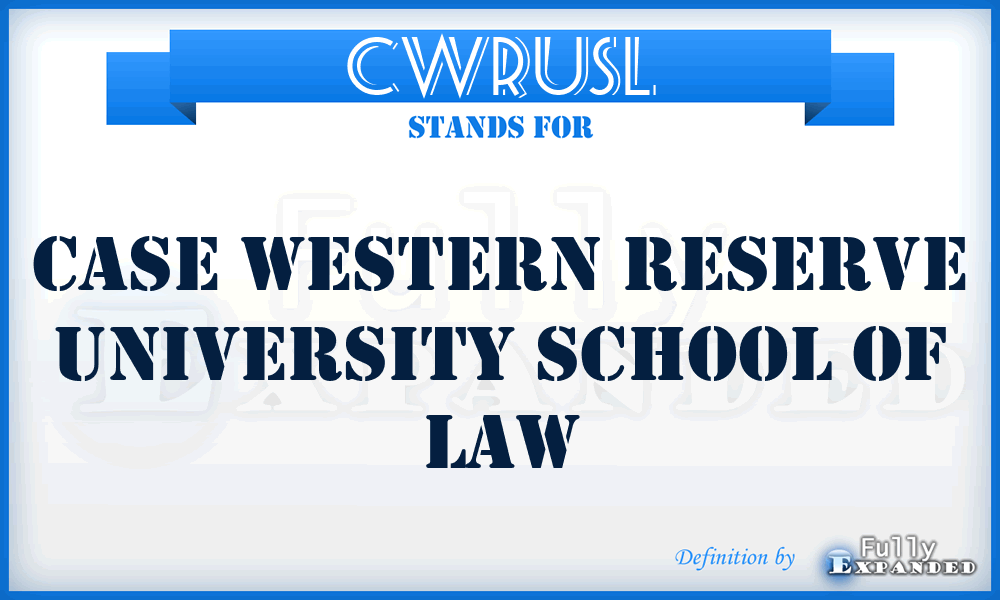 CWRUSL - Case Western Reserve University School of Law