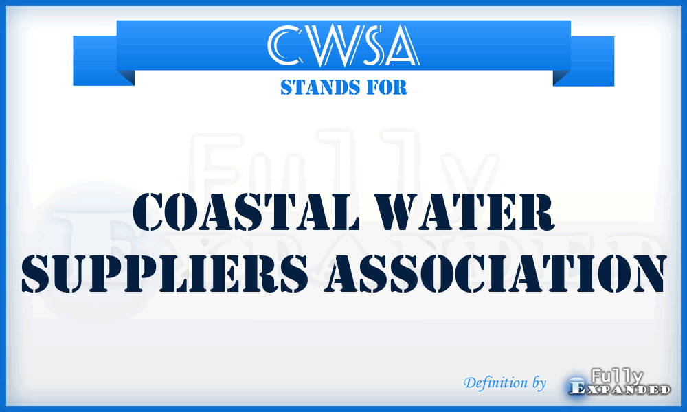 CWSA - Coastal Water Suppliers Association