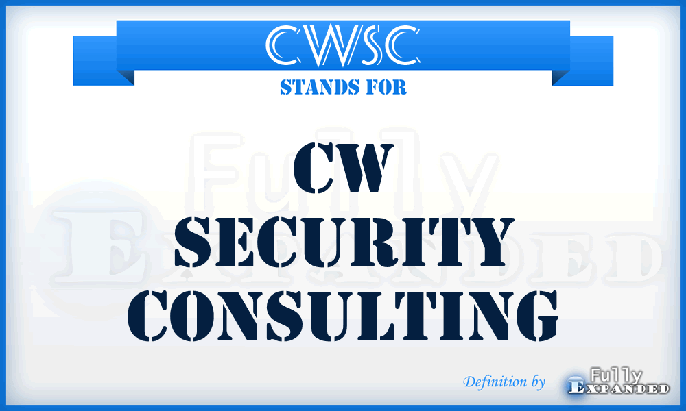 CWSC - CW Security Consulting