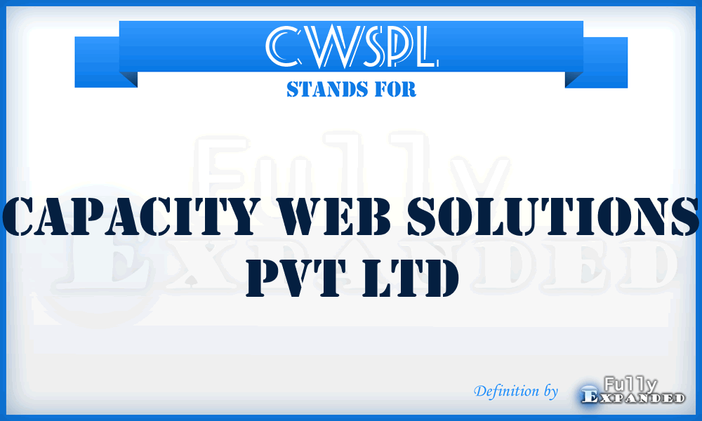 CWSPL - Capacity Web Solutions Pvt Ltd