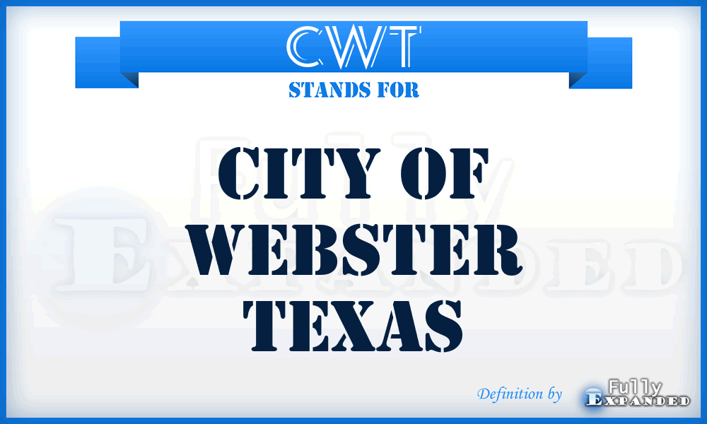 CWT - City of Webster Texas