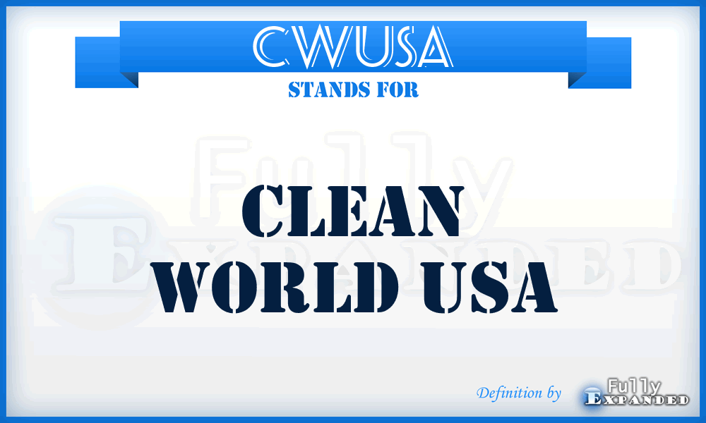 CWUSA - Clean World USA