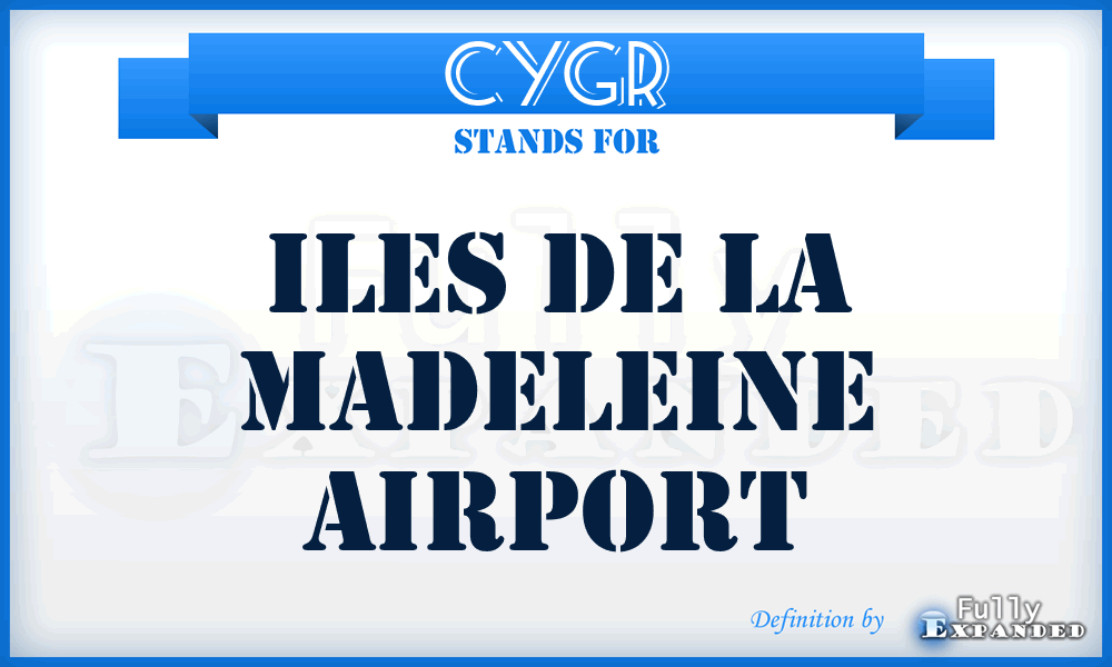CYGR - Iles De La Madeleine airport