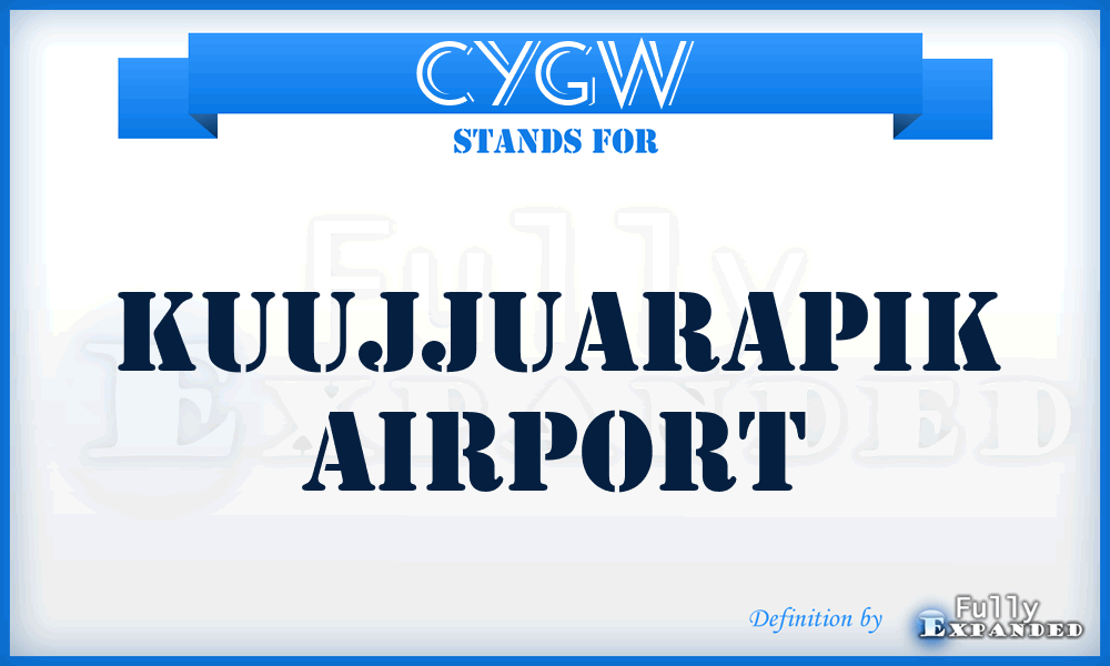 CYGW - Kuujjuarapik airport