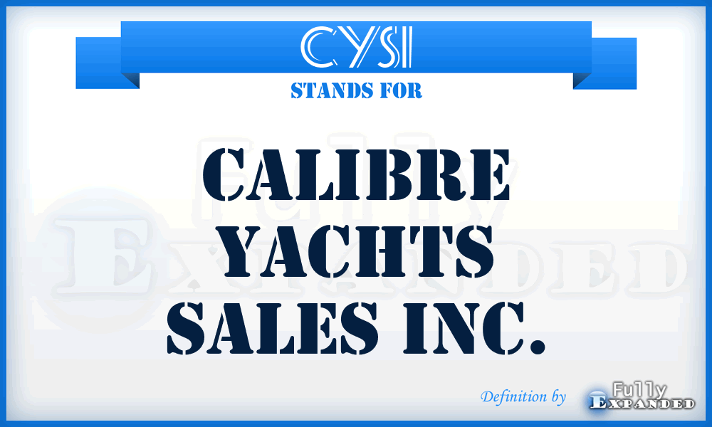 CYSI - Calibre Yachts Sales Inc.