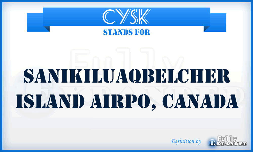 CYSK - SanikiluaqBelcher Island Airpo, Canada