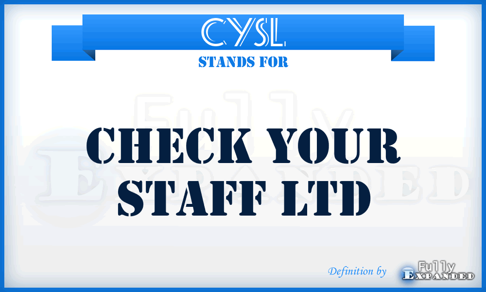 CYSL - Check Your Staff Ltd