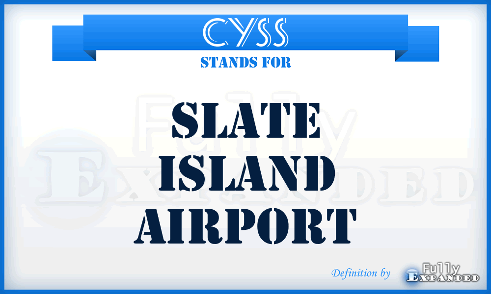 CYSS - Slate Island airport