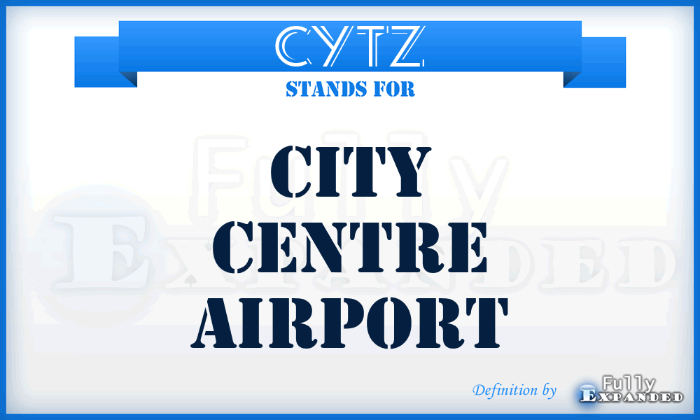 CYTZ - City Centre airport