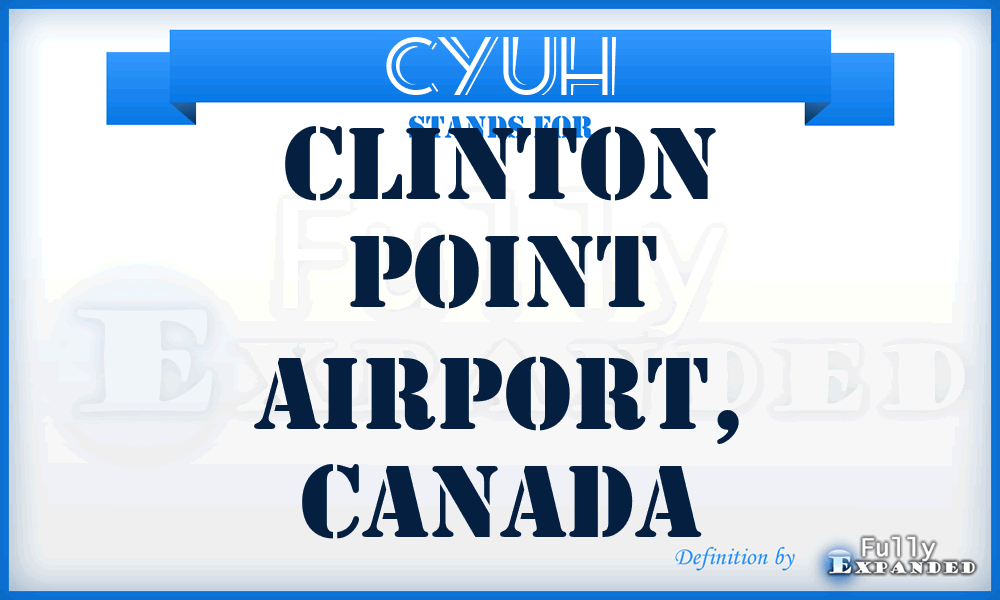 CYUH - Clinton Point Airport, Canada