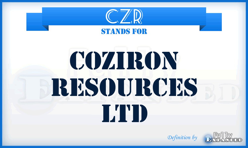 CZR - Coziron Resources Ltd