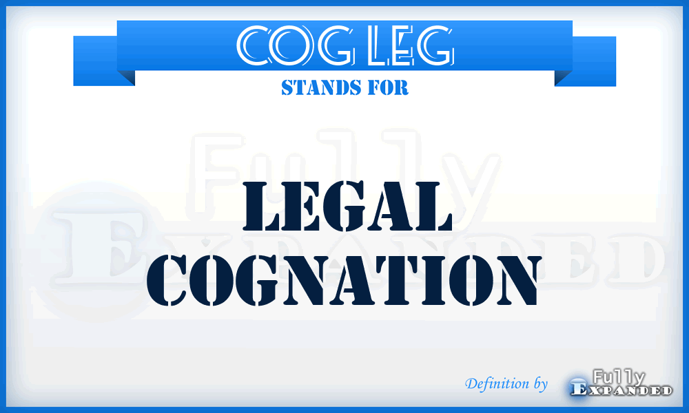 Cog Leg - Legal Cognation