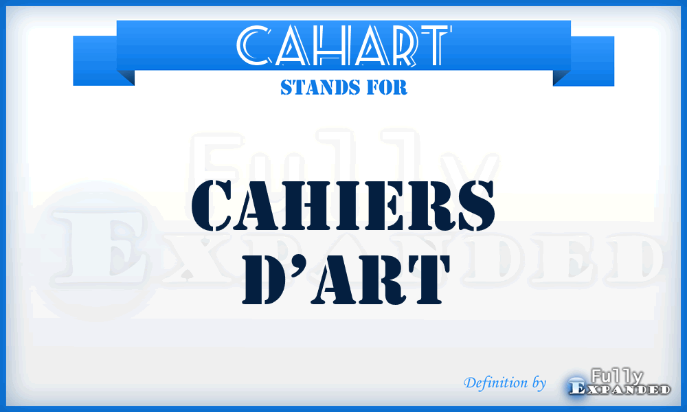 CahArt - Cahiers d’art
