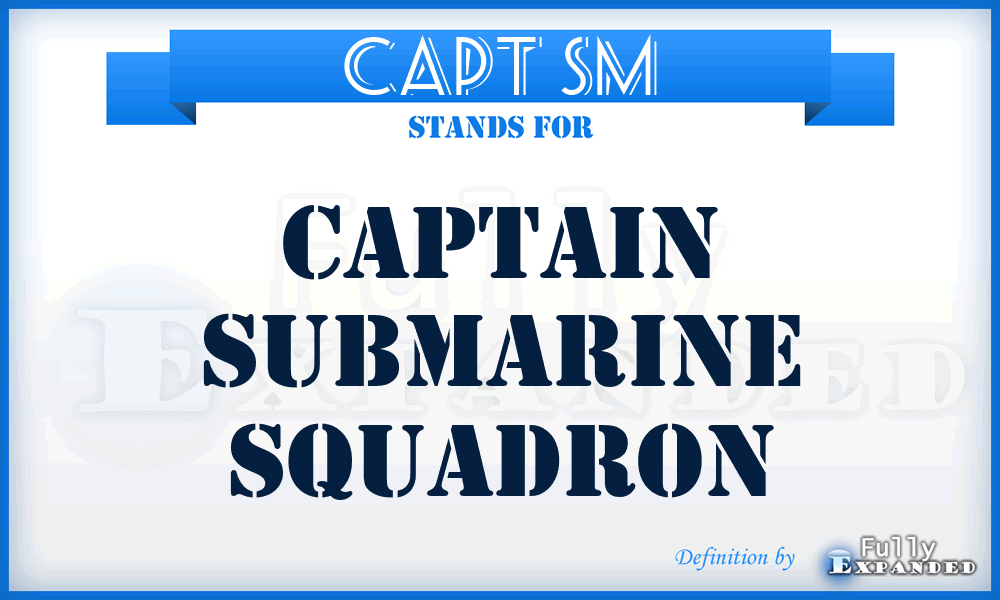 Capt SM - Captain Submarine Squadron