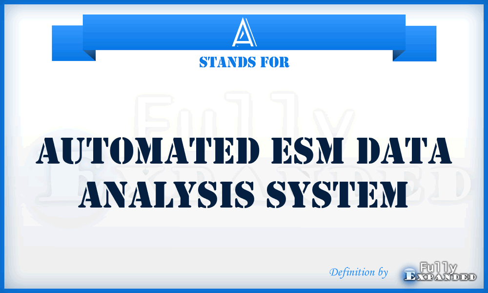A - Automated ESM Data Analysis System