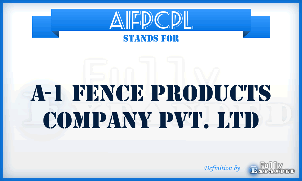 A1FPCPL - A-1 Fence Products Company Pvt. Ltd