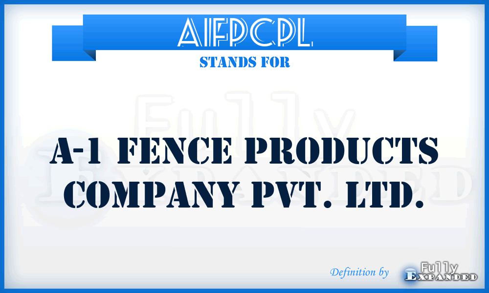 A1FPCPL - A-1 Fence Products Company Pvt. Ltd.