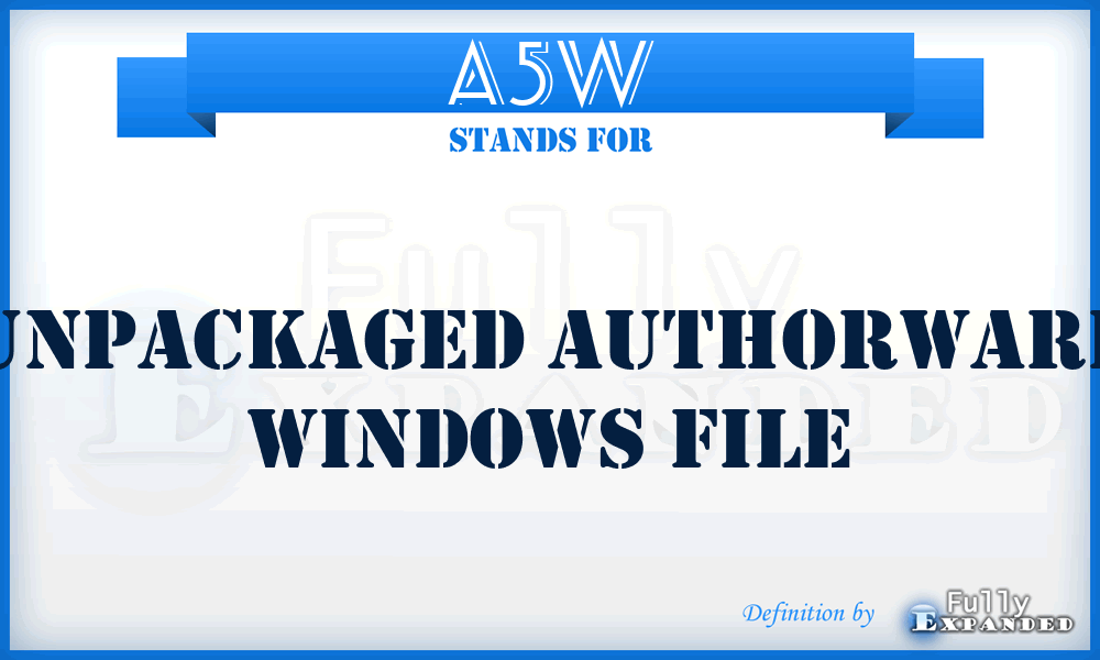 A5W - Unpackaged Authorware Windows File