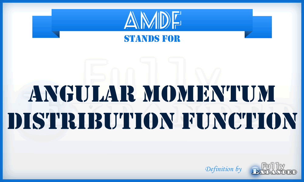 AMDF - Angular Momentum Distribution Function