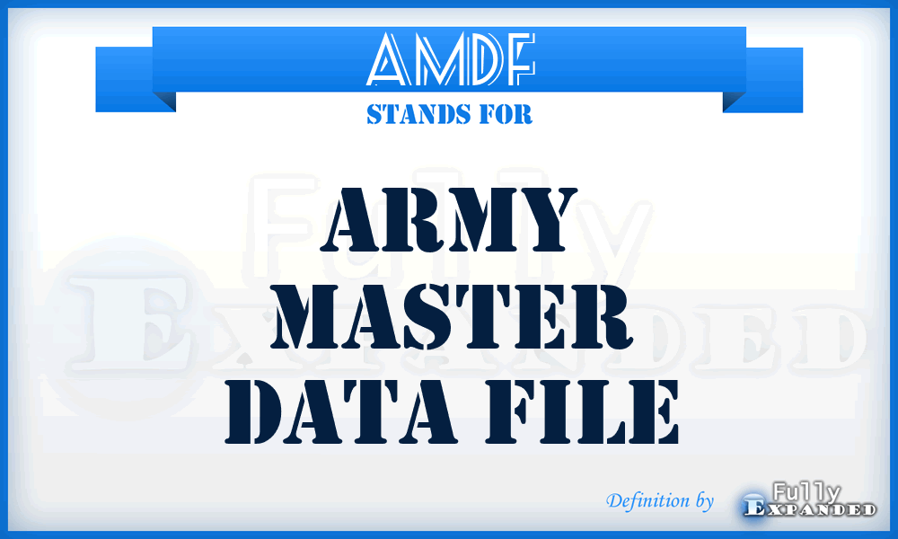 AMDF - Army Master Data File