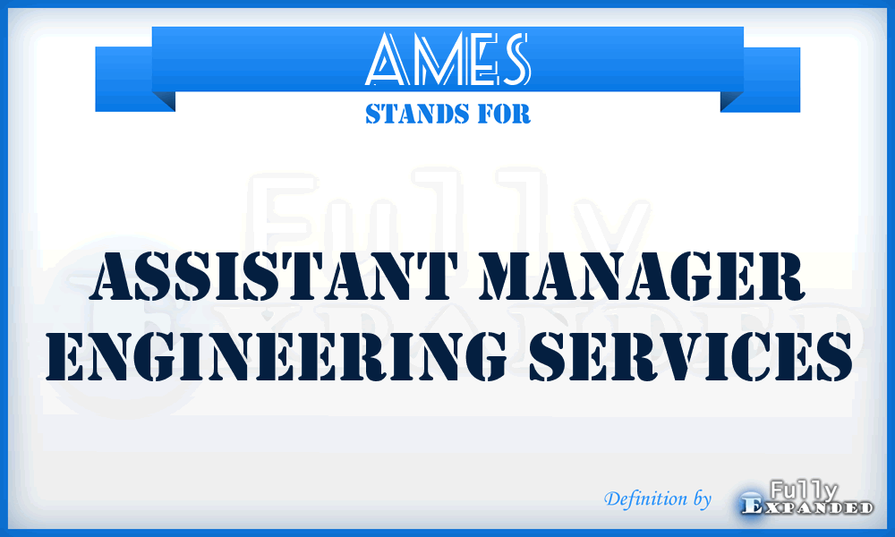 AMES - Assistant Manager Engineering Services