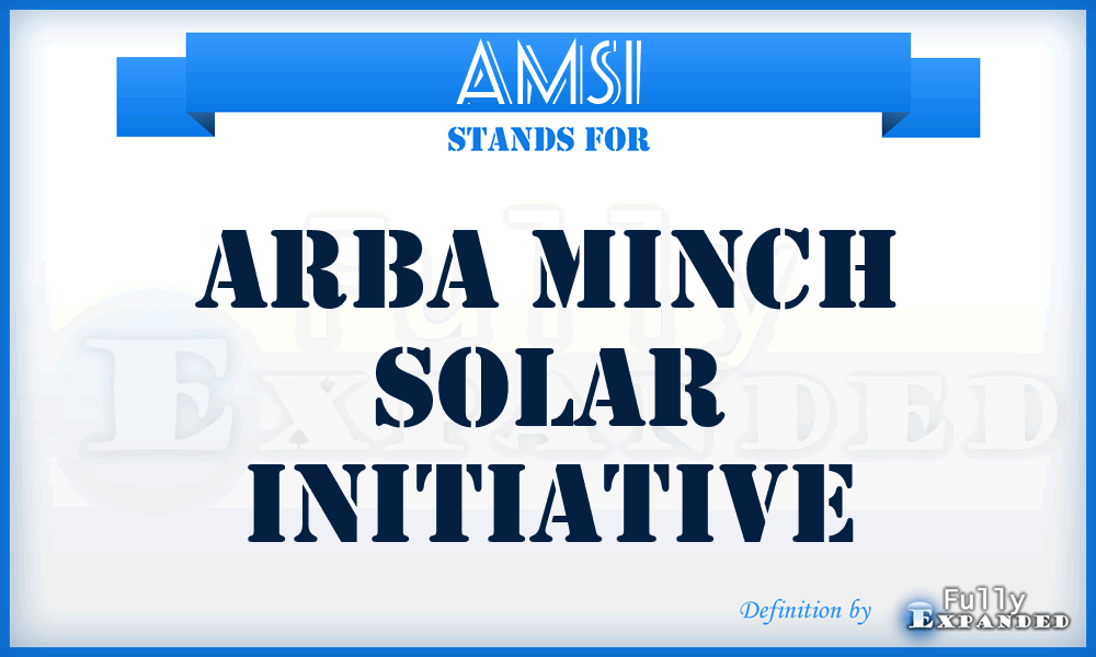 AMSI - ARBA Minch Solar Initiative