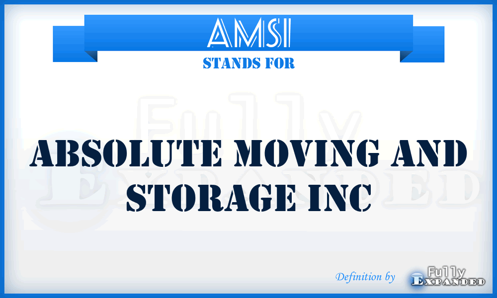 AMSI - Absolute Moving and Storage Inc