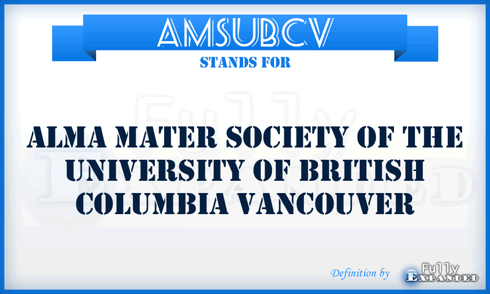 AMSUBCV - Alma Mater Society of the University of British Columbia Vancouver